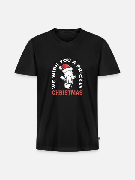 Cactus Garden - Men's Premium Organic T-shirt with V-neck - black