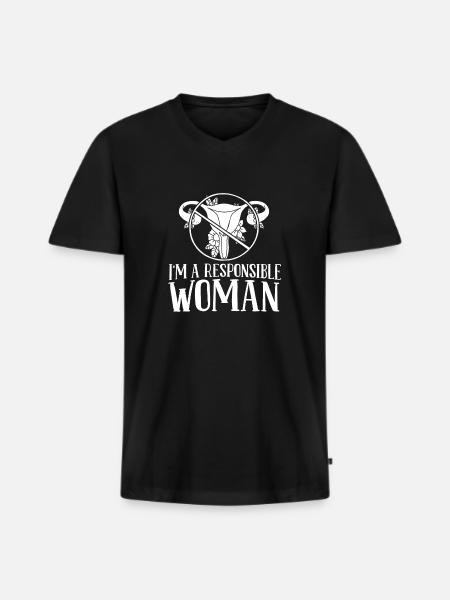 Hysterectomy Hysterectomy - Men's Premium Organic T-shirt with V-neck - black