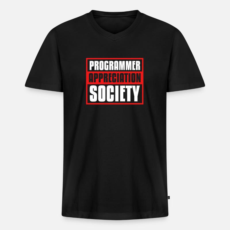 Developer Coder Programmer Society - Men's Premium Organic T-shirt with V-neck - black