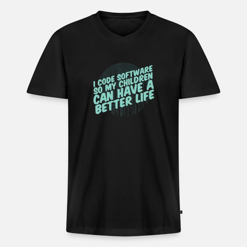Developer Coder Programmer Parent - Men's Premium Organic T-shirt with V-neck - black