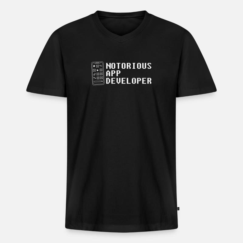 Developer Coder Programmer Developer - Men's Premium Organic T-shirt with V-neck - black