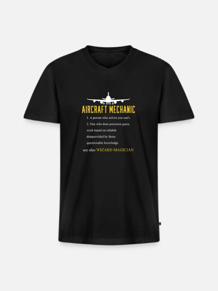 Aircraft Mechanic Definition - Men's Premium Organic T-shirt with V-neck - black