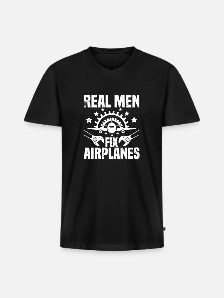 Aircraft mechanic key - Men's Premium Organic T-shirt with V-neck - black