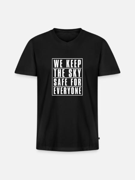 Airplane Mechanic Sky - Men's Premium Organic T-shirt with V-neck - black