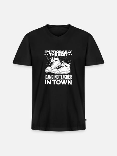 Dance Teacher Sneakers - Men's Premium Organic T-shirt with V-neck - black