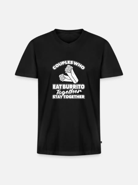 Burrito pair - Men's Premium Organic T-shirt with V-neck - black