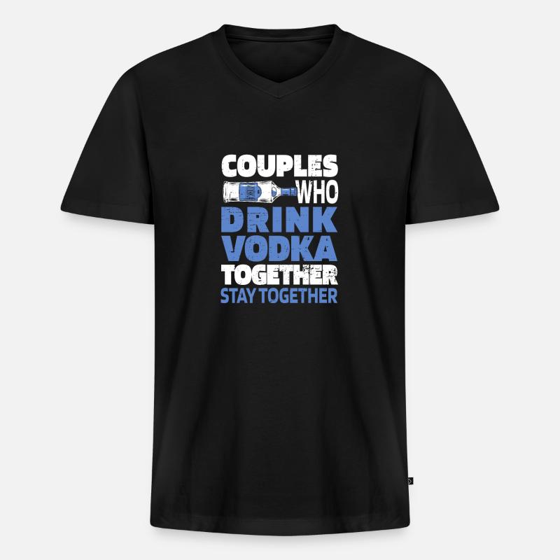Vodka Wodka Paar - Männer Premium Bio T-Shirt mit V-Ausschnitt - Schwarz