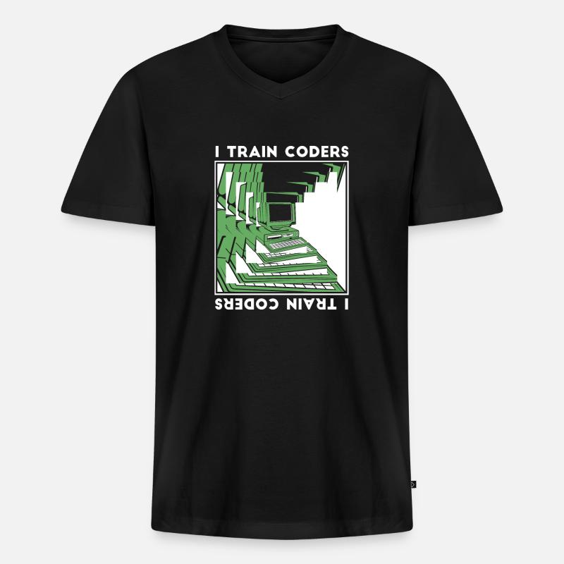 Entwickler Coder Programmierer Codierer - Männer Premium Bio T-Shirt mit V-Ausschnitt - Schwarz