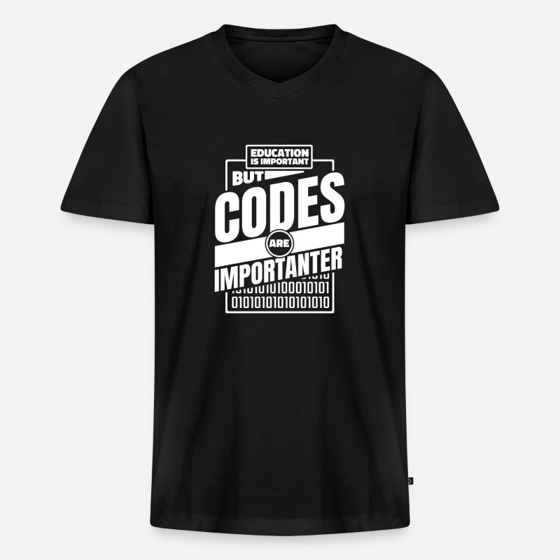 Développeur Coder Programmeur Drôle - T-shirt encolure en V Premium bio Homme - noir