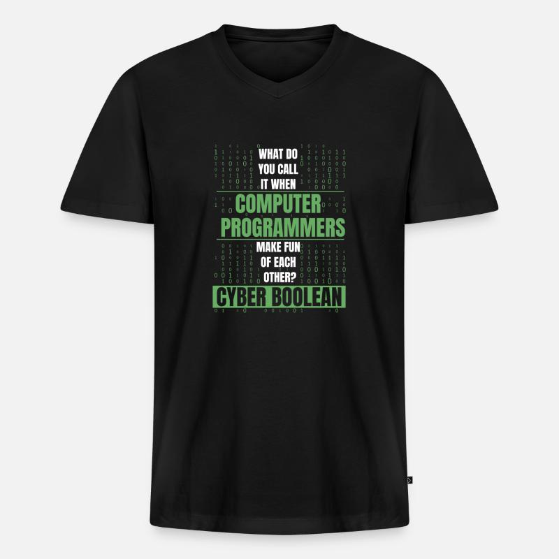 Developer Coder Programmer Funny - Men's Premium Organic T-shirt with V-neck - black