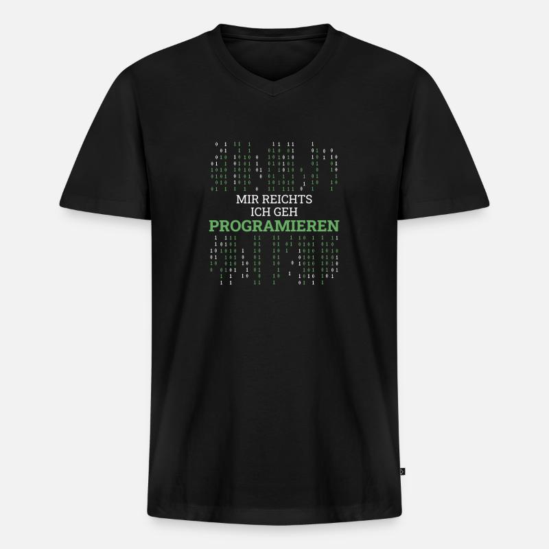 Entwickler Coder Programmierer Lustig - Männer Premium Bio T-Shirt mit V-Ausschnitt - Schwarz
