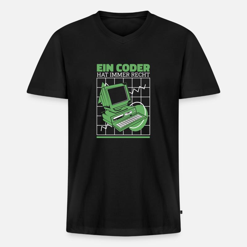 Entwickler Coder Programmierer Cool - Männer Premium Bio T-Shirt mit V-Ausschnitt - Schwarz