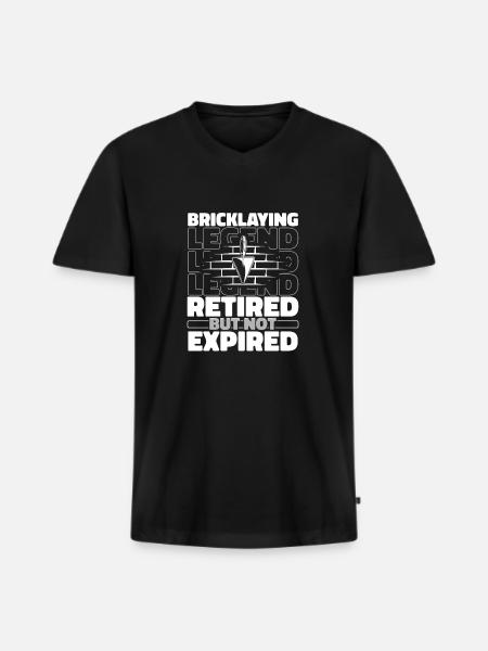 Retraités maçons - T-shirt encolure en V Premium bio Homme - noir