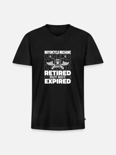 Motorcycle mechanic pensioner - Men's Premium Organic T-shirt with V-neck - black