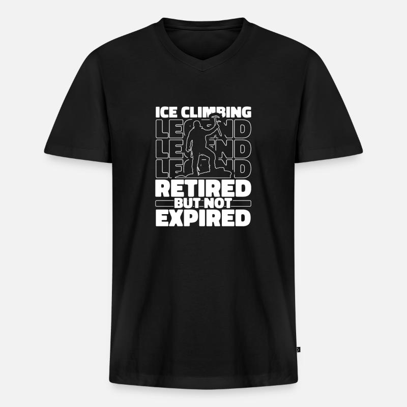 Eisklettern Rentner - Männer Premium Bio T-Shirt mit V-Ausschnitt - Schwarz
