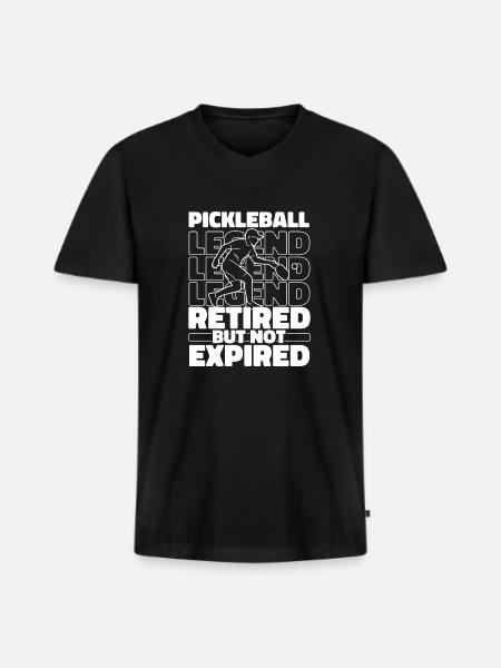 Retired pickleball - Men's Premium Organic T-shirt with V-neck - black