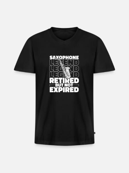 Saxophone Saxophone Retired - Men's Premium Organic T-shirt with V-neck - black
