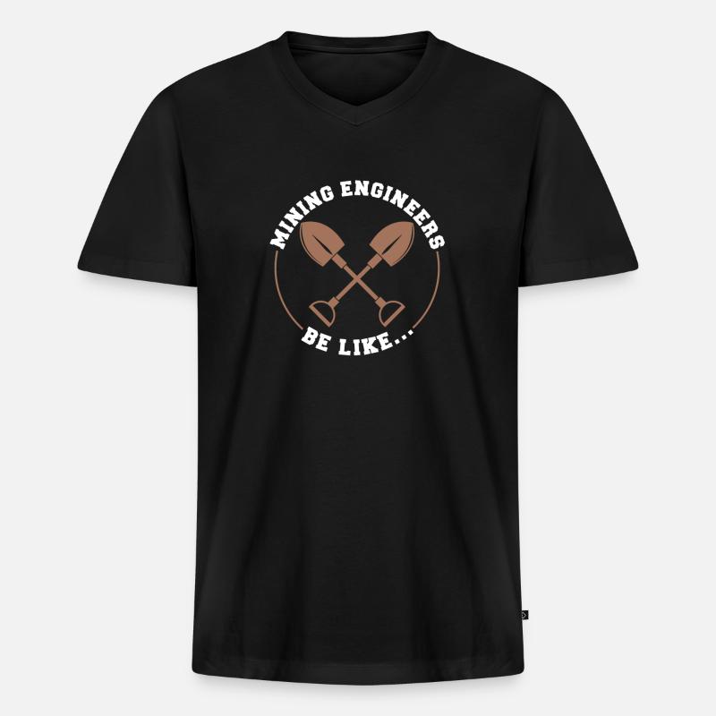 Engineer Shovel Mining Engineer - Men's Premium Organic T-shirt with V-neck - black