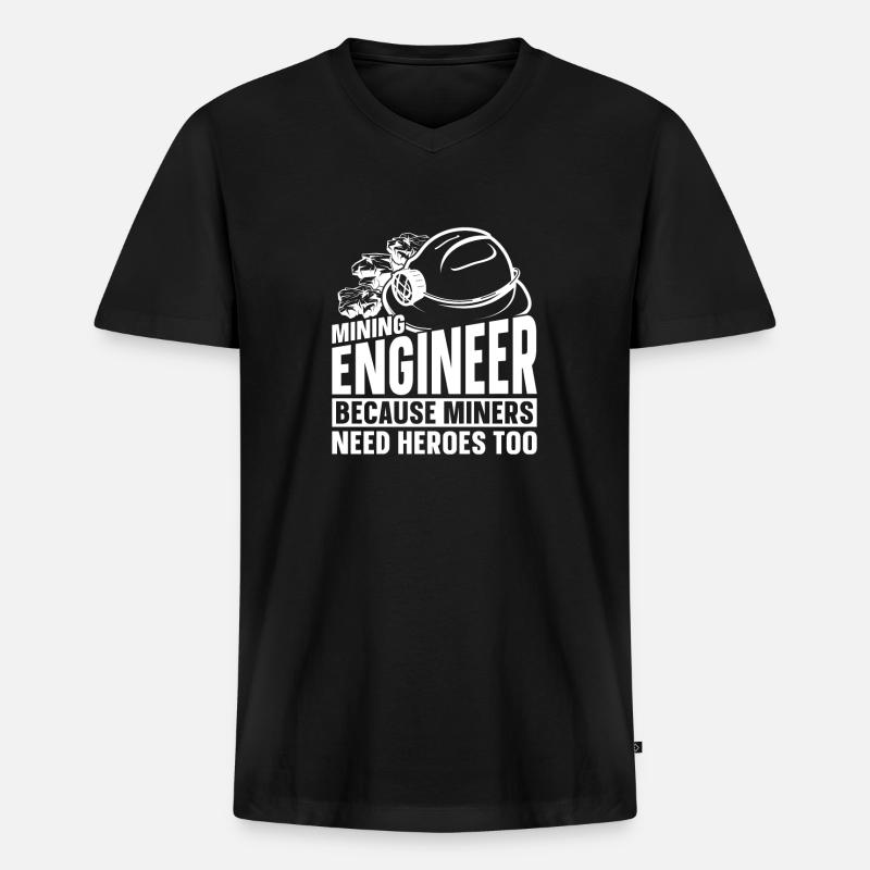 Engineer Helm Mining Engineer - Men's Premium Organic T-shirt with V-neck - black