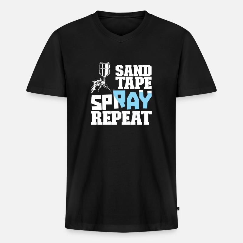 Maler Lackierer Sprühen - Männer Premium Bio T-Shirt mit V-Ausschnitt - Schwarz