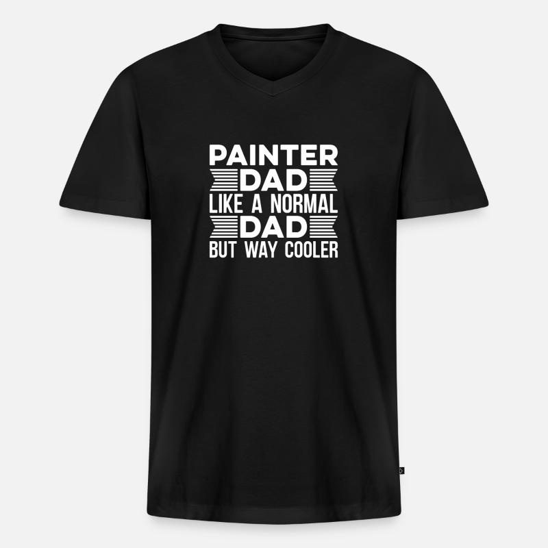 Maler Lackierer Vati - Männer Premium Bio T-Shirt mit V-Ausschnitt - Schwarz