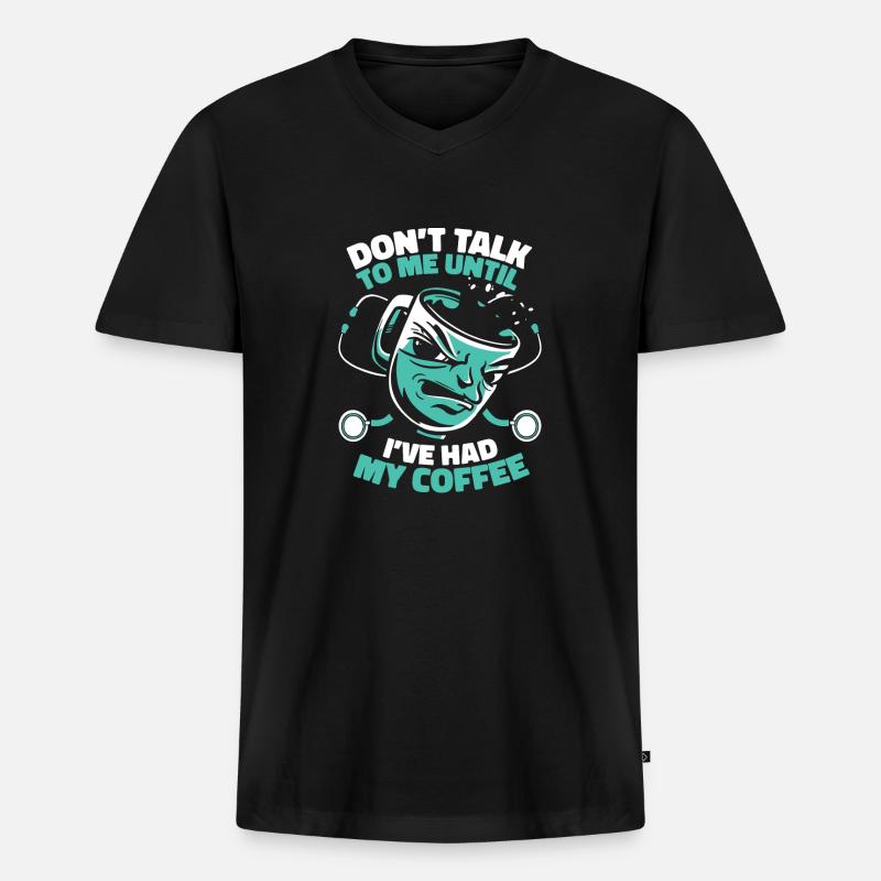 Krankenschwester Kaffee - Männer Premium Bio T-Shirt mit V-Ausschnitt - Schwarz