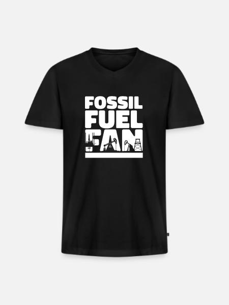 Ölfeld Bohrinsel Fossil - Männer Premium Bio T-Shirt mit V-Ausschnitt - Schwarz