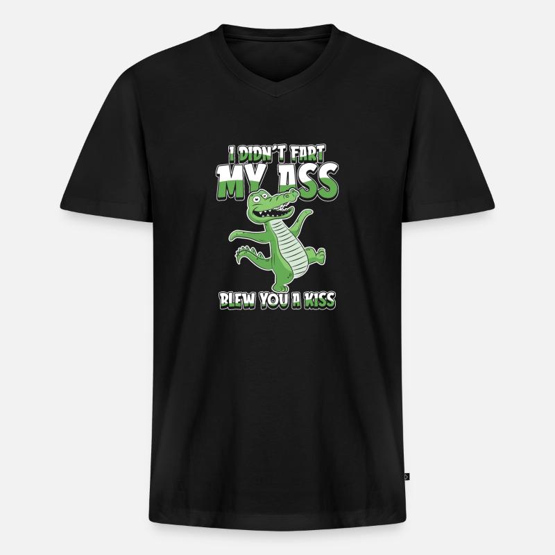 Krokodil Alligator - Männer Premium Bio T-Shirt mit V-Ausschnitt - Schwarz