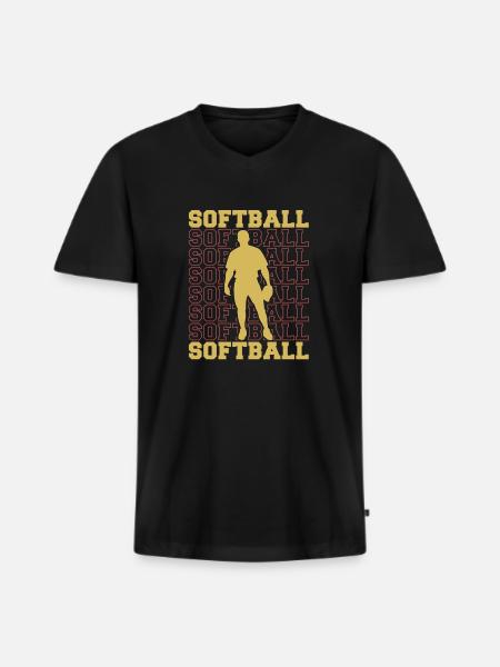 Softball Cool - Men's Premium Organic T-shirt with V-neck - black