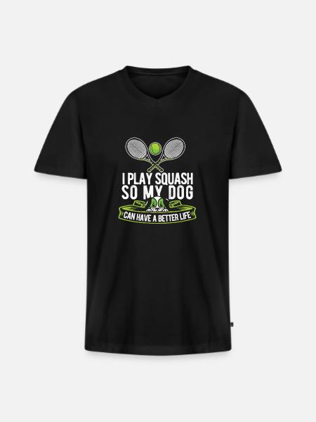 Squash Dog - Men's Premium Organic T-shirt with V-neck - black