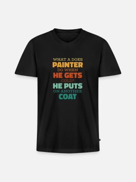 Painter Varnisher Funny - Men's Premium Organic T-shirt with V-neck - black