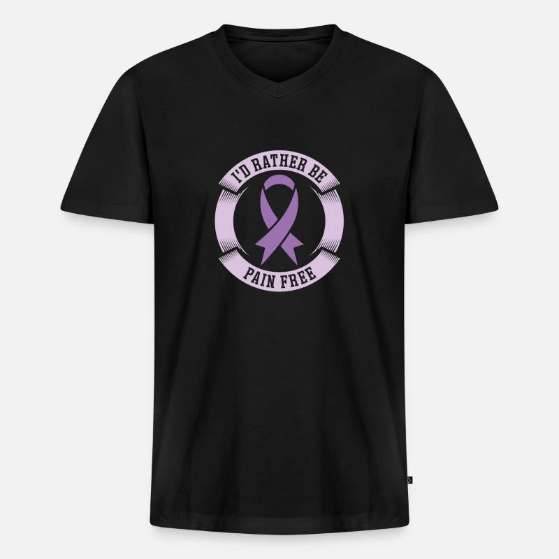 Fibromyalgie Rheuma - Männer Premium Bio T-Shirt mit V-Ausschnitt - Schwarz