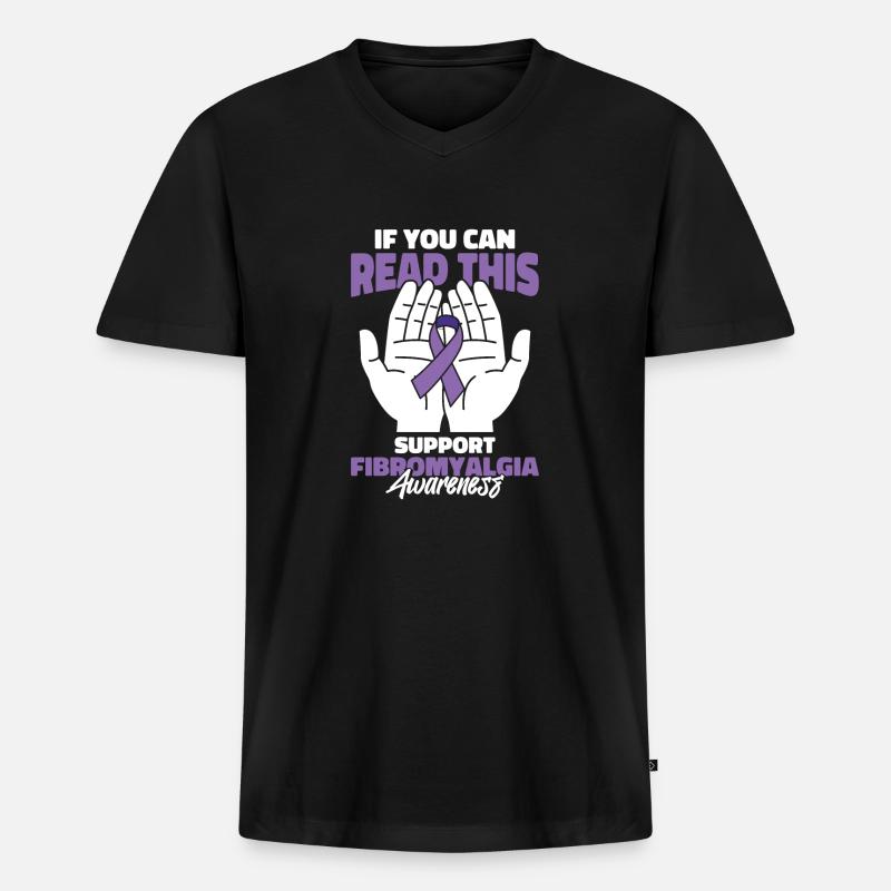 Fibromyalgie Rheuma Hände - Männer Premium Bio T-Shirt mit V-Ausschnitt - Schwarz