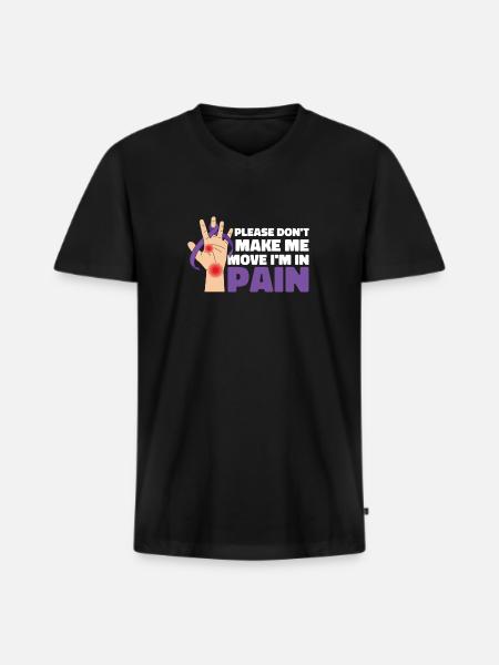 Fibromyalgia rheumatism hands - Men's Premium Organic T-shirt with V-neck - black