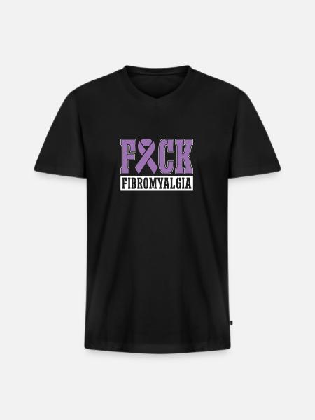 Fibromyalgie Reuma - Mannen Premium Bio T-shirt met V-hals - zwart