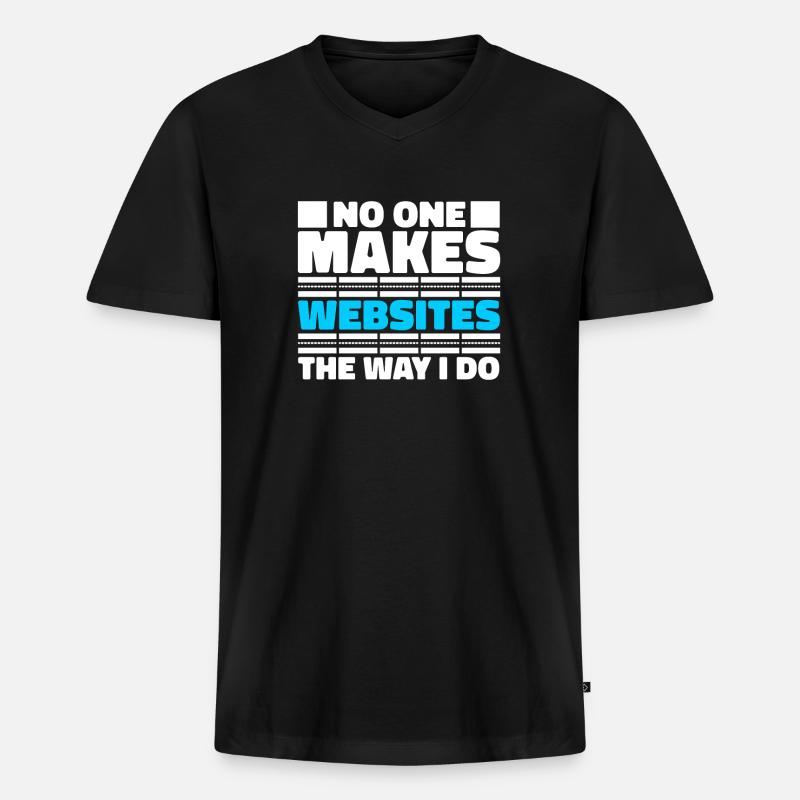 Web Entwickler Webdeveloper Witzig - Männer Premium Bio T-Shirt mit V-Ausschnitt - Schwarz