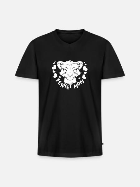 Frettchen Iltis Mutter - Männer Premium Bio T-Shirt mit V-Ausschnitt - Schwarz