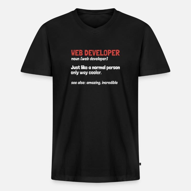 Web Entwickler Webdeveloper Definition - Männer Premium Bio T-Shirt mit V-Ausschnitt - Schwarz