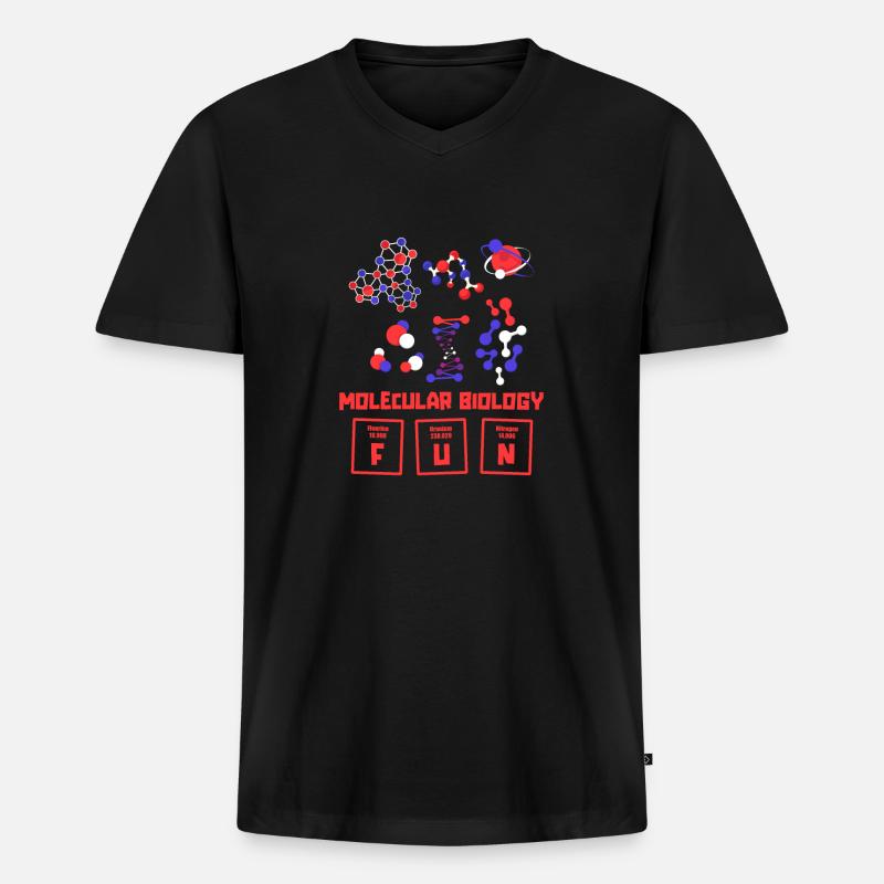 Biologie Biologe Moleküle Molekularbiologe - Männer Premium Bio T-Shirt mit V-Ausschnitt - Schwarz