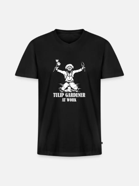 Tulips Tulips - Men's Premium Organic T-shirt with V-neck - black