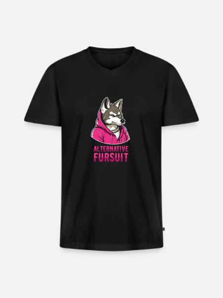 Furry Fandom Fursuits Cool - Men's Premium Organic T-shirt with V-neck - black