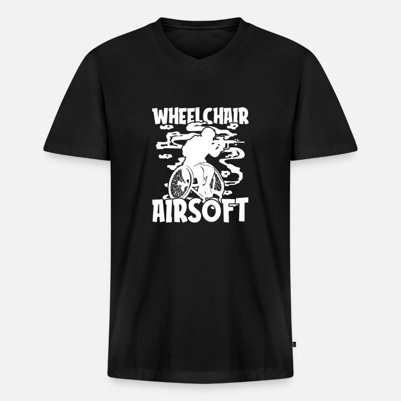 Airsoft - Männer Premium Bio T-Shirt mit V-Ausschnitt - Schwarz