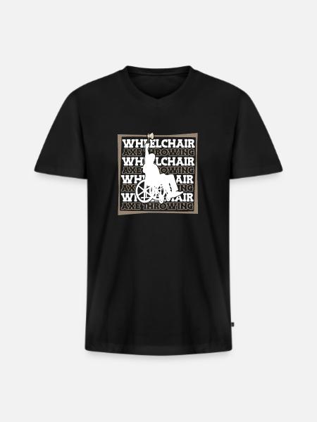 axe throwing axe thrower wheelchair - Men's Premium Organic T-shirt with V-neck - black