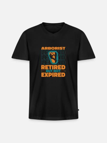 Arborist Retired arborist - Men's Premium Organic T-shirt with V-neck - black