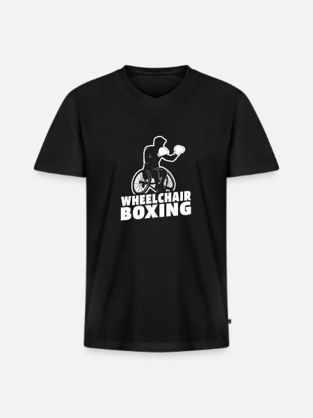 Boxen Boxer Rollstuhl - Männer Premium Bio T-Shirt mit V-Ausschnitt - Schwarz