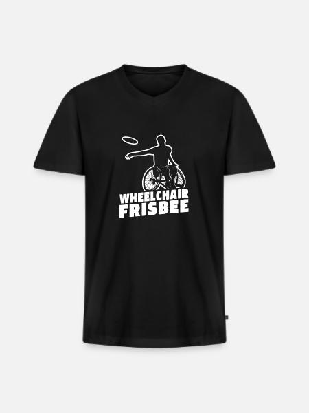 Frisbee Rollstuhl - Männer Premium Bio T-Shirt mit V-Ausschnitt - Schwarz