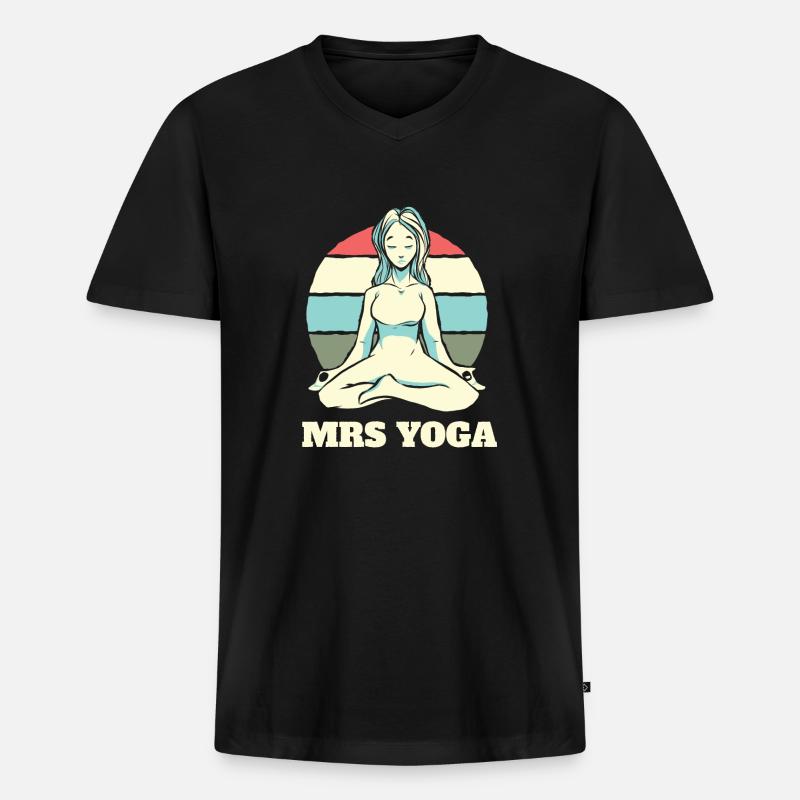 Yoga Mädchen - Männer Premium Bio T-Shirt mit V-Ausschnitt - Schwarz