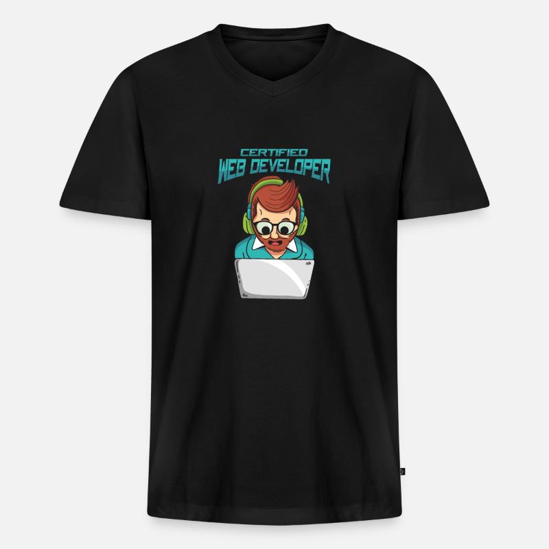 Web Developer Web Developer Certified - Men's Premium Organic T-shirt with V-neck - black