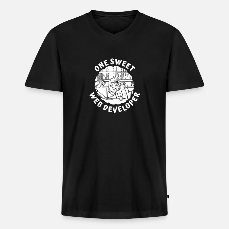 Web Entwickler Webdeveloper - Männer Premium Bio T-Shirt mit V-Ausschnitt - Schwarz