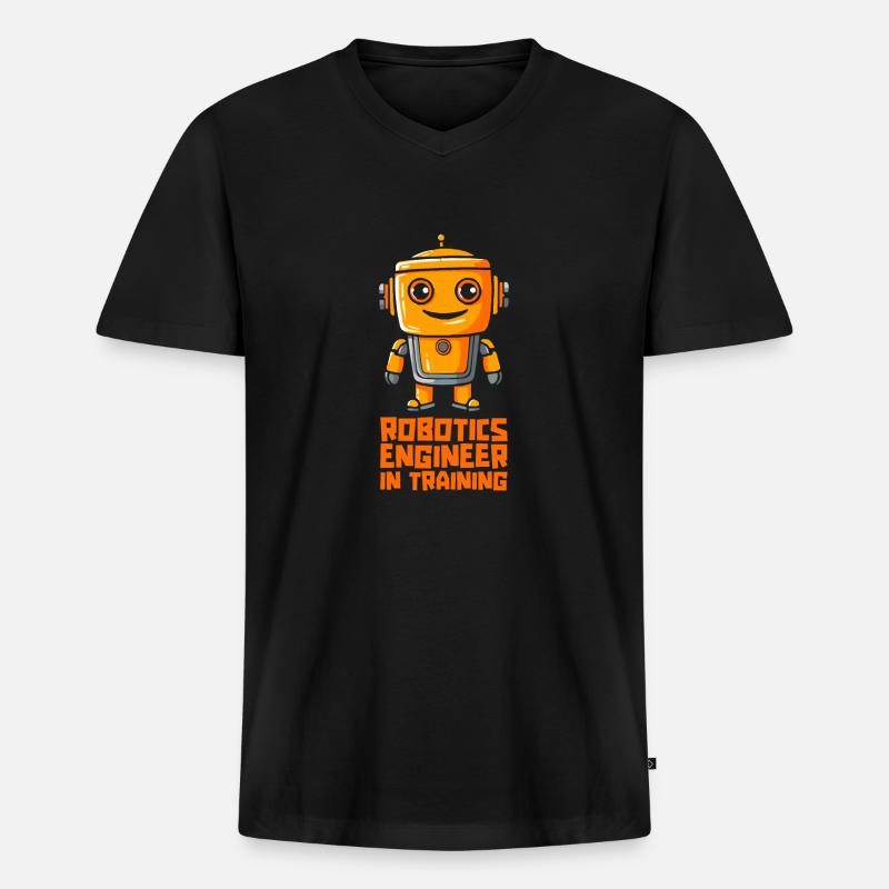 Robotik Ai Roboter Ausbildung - Männer Premium Bio T-Shirt mit V-Ausschnitt - Schwarz